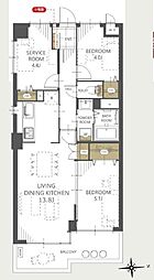 ライオンズマンション金沢八景第10A館 3LDKの間取図画像