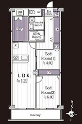 ニューライフマンション大倉山 2LDKの間取図画像