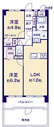 コーラル根岸 2LDKの間取図画像