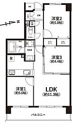鶴見パーク・ホームズ弐番館 3LDKの間取図画像