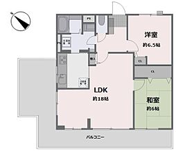 横浜六浦西パーク・ホームズ 2LDKの間取図画像