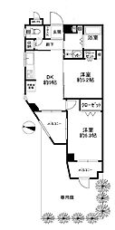 ライオンズマンション菊名第3 2DKの間取図画像