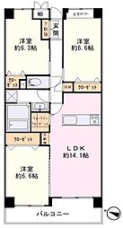 ディアハイム金沢文庫 3LDKの間取図画像