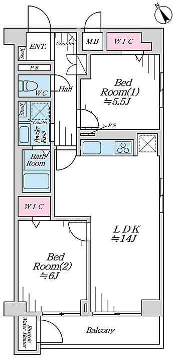 2LDK 間取り