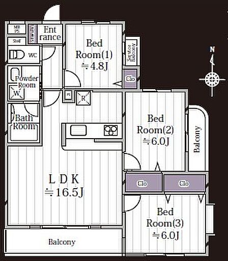 3LDK 間取り