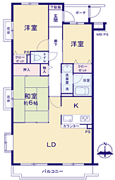 クリオ平塚弐番館 3LDKの間取図画像