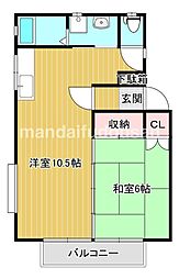 ガーディアンハイム1 1LDKの間取図画像