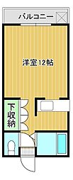 ラパン吉尾 ワンルームの間取図画像