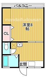アヤメコーポ 1DKの間取図画像