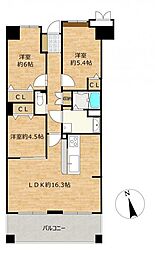 サーパス滑石 3LDKの間取図画像
