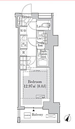 リブクオーレ神保町 4階1Kの間取り