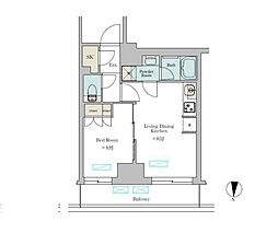 Brilliaist池尻大橋 1LDKの間取図画像