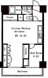 シャンボール三軒茶屋 1LDKの間取図画像