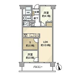 白金台ローヤルコーポ 2SLDKの間取図画像