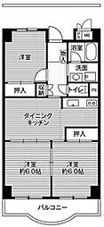 ビレッジハウス芝浦タワー 3DKの間取図画像