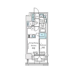 プライムガーデン恵比寿南 1LDKの間取図画像