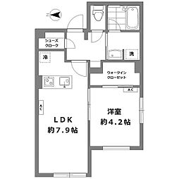 EDIT三軒茶屋 1LDKの間取図画像