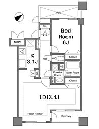 ライオンズマンション広尾南 1LDKの間取図画像