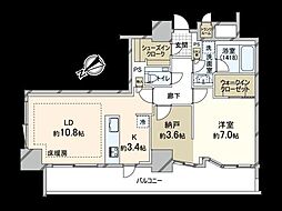 品川タワーレジデンス 1SLDKの間取図画像