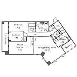 パークハウス広尾 3LDKの間取図画像