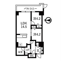 シティコート目黒4号棟 2LDKの間取図画像