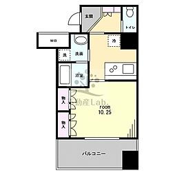 ルネ日本橋アネーロ ワンルームの間取図画像