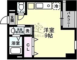 ガーディアンズパレス高殿 ワンルームの間取図画像