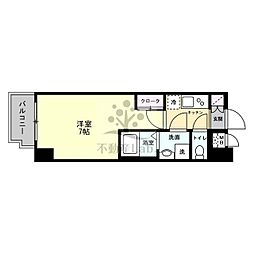 ガーディアンズパレス難波 1Kの間取図画像