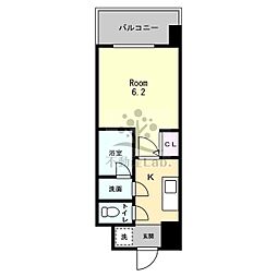スプランディッド難波 1Kの間取図画像
