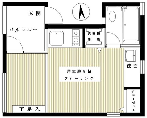 K-house ｜東京都立川市富士見町2丁目(賃貸マンション1R・5階・25.18㎡)の写真 その4
