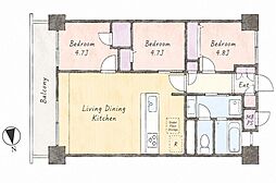 シティコープ西葛西 3LDKの間取図画像