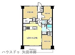 プレシス大宮土呂サウステラス 2SLDKの間取図画像