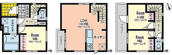 東京都中野区中野6丁目(賃貸一戸建3LDK・--・65.00㎡)の写真 その2