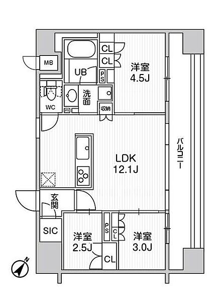 東京都豊島区巣鴨2丁目(賃貸マンション3LDK・12階・51.26㎡)の写真 その2