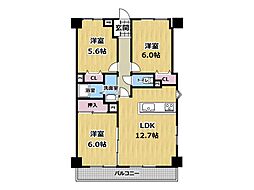 プレステージ明石魚住駅前2 3LDKの間取図画像