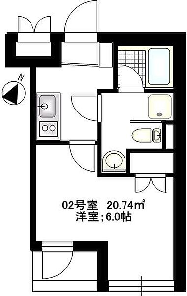 東京都足立区西竹の塚1丁目(賃貸マンション1K・4階・20.74㎡)の写真 その2