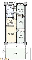 サンクレイドル西新井本町 2SLDKの間取図画像