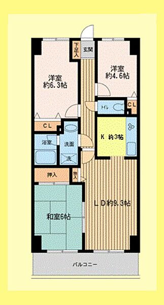 ガーデンシティ金沢文庫 ｜神奈川県横浜市金沢区釜利谷東２丁目(賃貸マンション3LDK・10階・63.28㎡)の写真 その2