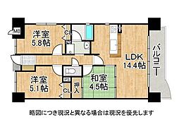 ソルディオ北武庫之荘 3LDKの間取図画像