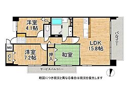 ラ・ヴェール宝塚2号棟 3LDKの間取図画像