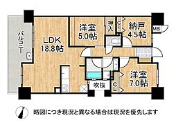 セレッソコート芦屋中央公園 2SLDKの間取図画像