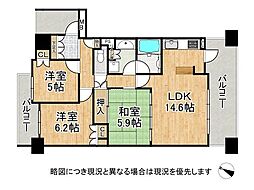 シティハウス神戸みなと元町 3LDKの間取図画像