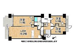 ロイヤルコート逆瀬川 3LDKの間取図画像