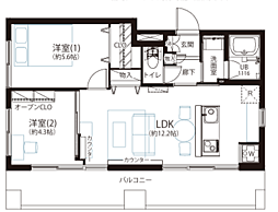 ベルディ早稲田東 2LDKの間取図画像