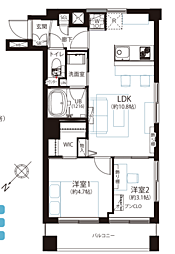 宏和マンション 2LDKの間取図画像