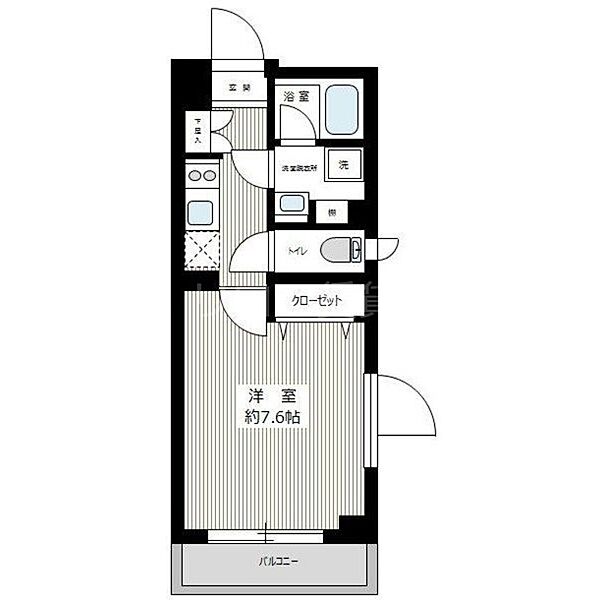 東京都大田区下丸子3丁目(賃貸マンション1K・4階・25.31㎡)の写真 その2