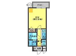 THERESIDENCES 1Kの間取図画像