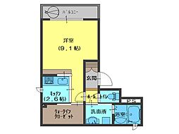 シャーメゾンハレクラニ 1Kの間取図画像