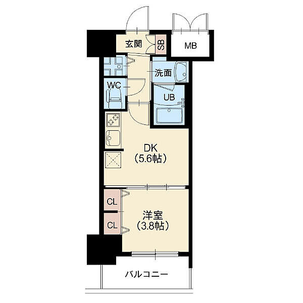 ラクラス本町東 ｜大阪府大阪市中央区鎗屋町2丁目(賃貸マンション1DK・15階・27.52㎡)の写真 その2