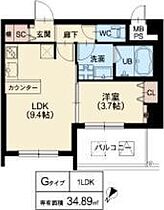 兵庫県西宮市甲子園浜田町（賃貸マンション1LDK・2階・34.89㎡） その2